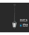 E27 Deckenleuchte, Mattschwarz - IP44, Aluminium und Glas, max 60W, 17x17x84cm, ohne Leuchtmittel