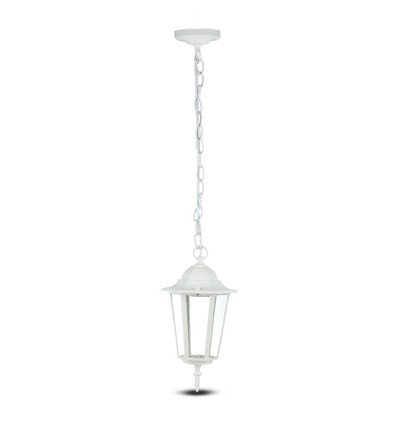 E27 Gartenlampe im Retro-Design, Weiß - IP44 Außen, Aluminium, ohne Leuchtmittel