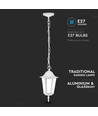 E27 Gartenlampe im Retro-Design, Weiß - IP44 Außen, Aluminium, ohne Leuchtmittel