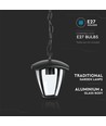 E27 Gartenlampe aus Aluminium - IP44 Außen, Schwarz, 74cm hoch, ohne Leuchtmittel