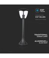 E27 Gartenlampe, 60cm - Schwarz, IP44, Aluminium, für Garten und Wege, ohne Leuchtmittel