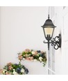 E27 Wandleuchte, Mattschwarz - Aluminium und Glas, 245x445x185mm, ohne Leuchtmittel