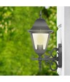 E27 Wandleuchte, Mattschwarz - Aluminium und Glas, 245x445x185mm, ohne Leuchtmittel
