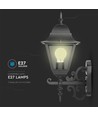 E27 Wandleuchte, Mattschwarz - Aluminium und Glas, 245x445x185mm, ohne Leuchtmittel