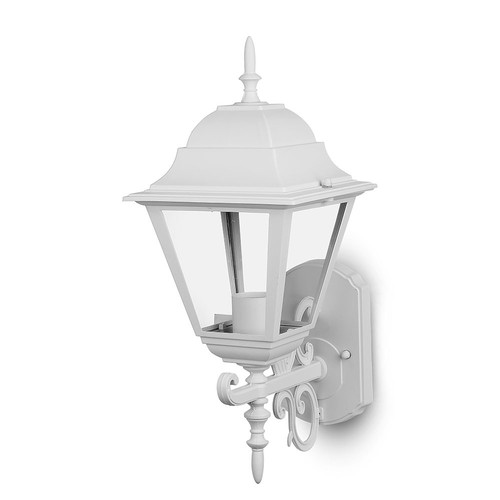 E27 Wandleuchte Large - Mattweiß, Aluminium und Glas, 44,5cm hoch, ohne Leuchtmittel