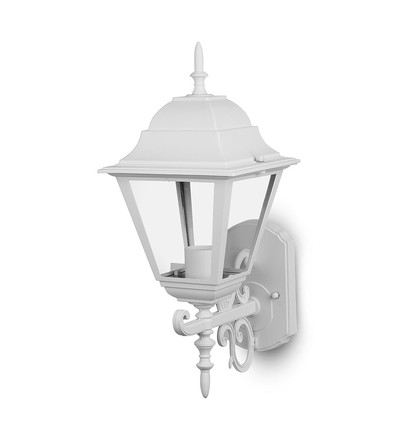 E27 Wandleuchte Large - Mattweiß, Aluminium und Glas, 44,5cm hoch, ohne Leuchtmittel