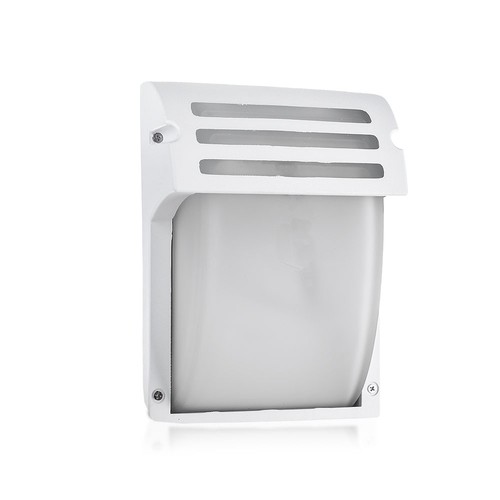 E27 Wandleuchte - Mattweiß, IP44, Aluminium und Glas, ohne Leuchtmittel