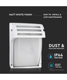E27 Wandleuchte - Mattweiß, IP44, Aluminium und Glas, ohne Leuchtmittel