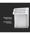 E27 Wandleuchte - Mattweiß, IP44, Aluminium und Glas, ohne Leuchtmittel
