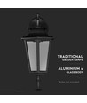 E27 Außenwandleuchte - Schwarz, Aluminium und Glas, klassische Laterne, ohne Leuchtmittel