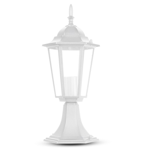 40cm weiße Gartenlampe, E27 - Mattweiß, IP44, Aluminium, ohne Leuchtmittel