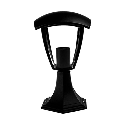 Schwarze Gartenleuchte / Pollerleuchte - E27 Fassung, IP44 Außen, Aluminium, ohne Leuchtmittel