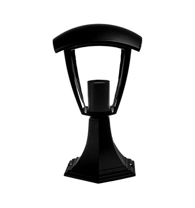 Schwarze Gartenleuchte / Pollerleuchte - E27 Fassung, IP44 Außen, Aluminium, ohne Leuchtmittel