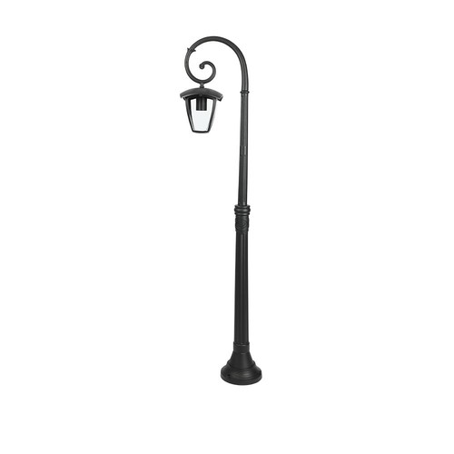 E27 Gartenleuchte auf Mast - Schwarz, IP44 Außen, Aluminium, Höhe: 136,5 cm, ohne Leuchtmittel