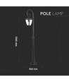 E27 Gartenleuchte auf Mast - Schwarz, IP44 Außen, Aluminium, Höhe: 136,5 cm, ohne Leuchtmittel