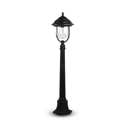 1,1m Gartenleuchte für E27 - Schwarz, IP44, Aluminium, 111cm Höhe, ohne Leuchtmittel