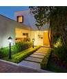 1,1m Gartenleuchte für E27 - Schwarz, IP44, Aluminium, 111cm Höhe, ohne Leuchtmittel