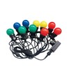 LED-Lichterkette mit 20 farbigen Birnen - 0,5W Leuchtmittel, 10 Meter, inkl. Leuchtmittel