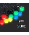 LED-Lichterkette mit 20 farbigen Birnen - 0,5W Leuchtmittel, 10 Meter, inkl. Leuchtmittel