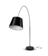 Schwarze LED Stehlampe mit Marmorfuß - E27 Fassung, max 60W, 192cm hoch, modernes Design
