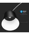 Schwarze LED Stehlampe mit Marmorfuß - E27 Fassung, max 60W, 192cm hoch, modernes Design