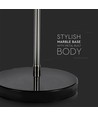 Schwarze LED Stehlampe mit Marmorfuß - E27 Fassung, max 60W, 192cm hoch, modernes Design