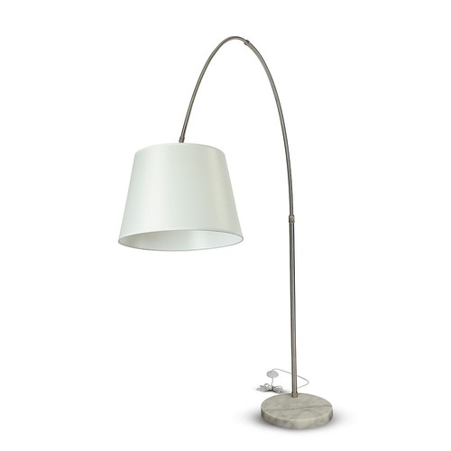 E27 Stehlampe mit Marmorfuß, 192cm - Elfenbein, Metall, max 60W, ohne Leuchtmittel