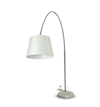 E27 Stehlampe mit Marmorfuß, 192cm - Elfenbein, Metall, max 60W, ohne Leuchtmittel
