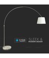 E27 Stehlampe mit Marmorfuß, 192cm - Elfenbein, Metall, max 60W, ohne Leuchtmittel