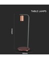 Designer Tischleuchte mit E27 Fassung und Schalter - Rotbronze, Metall, 150x420mm, max 60W