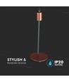 Designer Tischleuchte mit E27 Fassung und Schalter - Rotbronze, Metall, 150x420mm, max 60W
