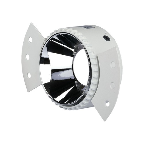 GU10 Einbaustrahler - Rund, weiß/chrom, IP20, Loch: Ø9 cm, Maße: Ø14 cm, ohne Leuchtmittel