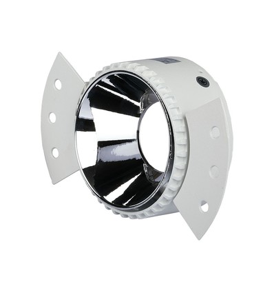 GU10 Einbaustrahler - Rund, weiß/chrom, IP20, Loch: Ø9 cm, Maße: Ø14 cm, ohne Leuchtmittel