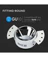 GU10 Einbaustrahler - Rund, weiß/chrom, IP20, Loch: Ø9 cm, Maße: Ø14 cm, ohne Leuchtmittel