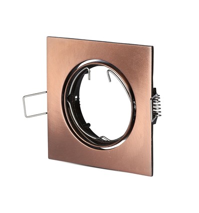 GU10 Einbauspot - Quadratisch, Bronze, Zinklegierung, Loch: Ø7,4 cm, Maße: 8,2 x 8,2 cm