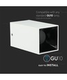 GU10 quadratischer Aufbauspot - Weiß/Schwarz, Max 35W, IP20, ohne Leuchtmittel