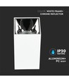 GU10 Aufbauspot, quadratisch - Weiß/Chrom, IP20 Innenbereich, ohne Leuchtmittel