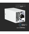 GU10 Aufbauspot, quadratisch - Weiß/Chrom, IP20 Innenbereich, ohne Leuchtmittel