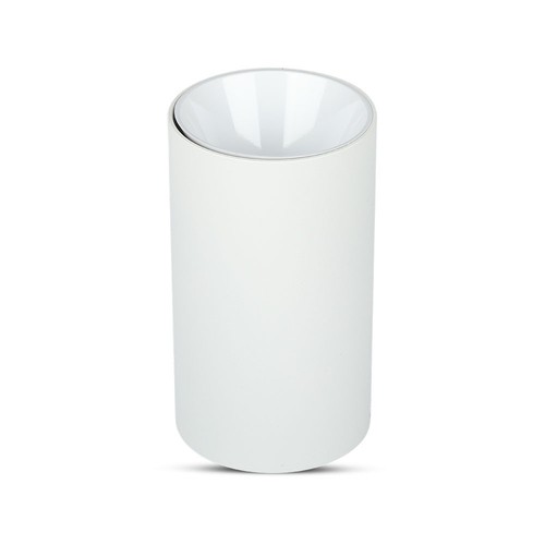 GU10 Aufbaustrahler - Rund, Weiß/Chrom, Ø8cm, Aluminium, ohne Leuchtmittel