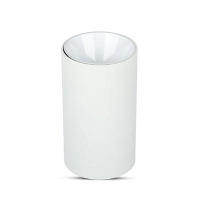 GU10 Aufbaustrahler - Rund, Weiß/Chrom, Ø8cm, Aluminium, ohne Leuchtmittel