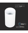 GU10 Aufbaustrahler - Rund, Weiß/Chrom, Ø8cm, Aluminium, ohne Leuchtmittel