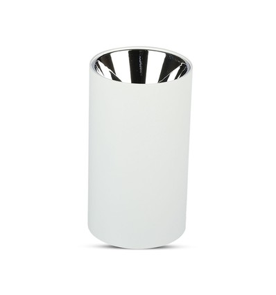 GU10 Aufbaustrahler - Rund, Weiß und Chrom, Aluminium, ohne Leuchtmittel