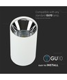 GU10 Aufbaustrahler - Rund, Weiß und Chrom, Aluminium, ohne Leuchtmittel