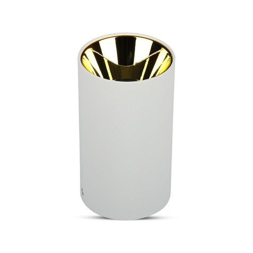 GU10 Aufbaustrahler - Weiß / Gold, Ø8cm, Aluminium, ohne Leuchtmittel
