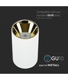 GU10 Aufbaustrahler - Weiß / Gold, Ø8cm, Aluminium, ohne Leuchtmittel