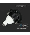GU10 Einbaustrahler - Rund, Schwarz/Schwarz, Aluminium, Ø8,3 cm, Lochmaß: Ø7,5 cm, ohne Leuchtmittel