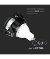 GU10 Einbaustrahler, quadratisch - Schwarz, Aluminium, Lochmaß: Ø7,5 cm, Maße: 8,3 x 8,3 cm, IP20