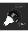 GU10 Einbauspot halbrunde - Schwarz, IP20, 15° verstellbar, ohne Leuchtmittel