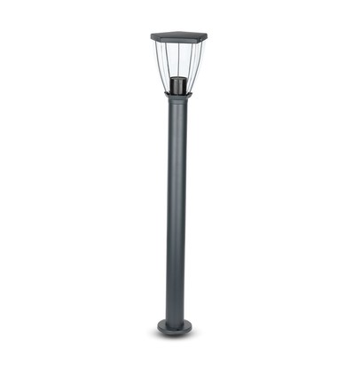 E27 Gartenlampe aus Edelstahl - 80cm, Schwarz/Grau, IP44 Außenbereich, ohne Leuchtmittel