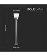 E27 Gartenlampe aus Edelstahl - 80cm, Schwarz/Grau, IP44 Außenbereich, ohne Leuchtmittel